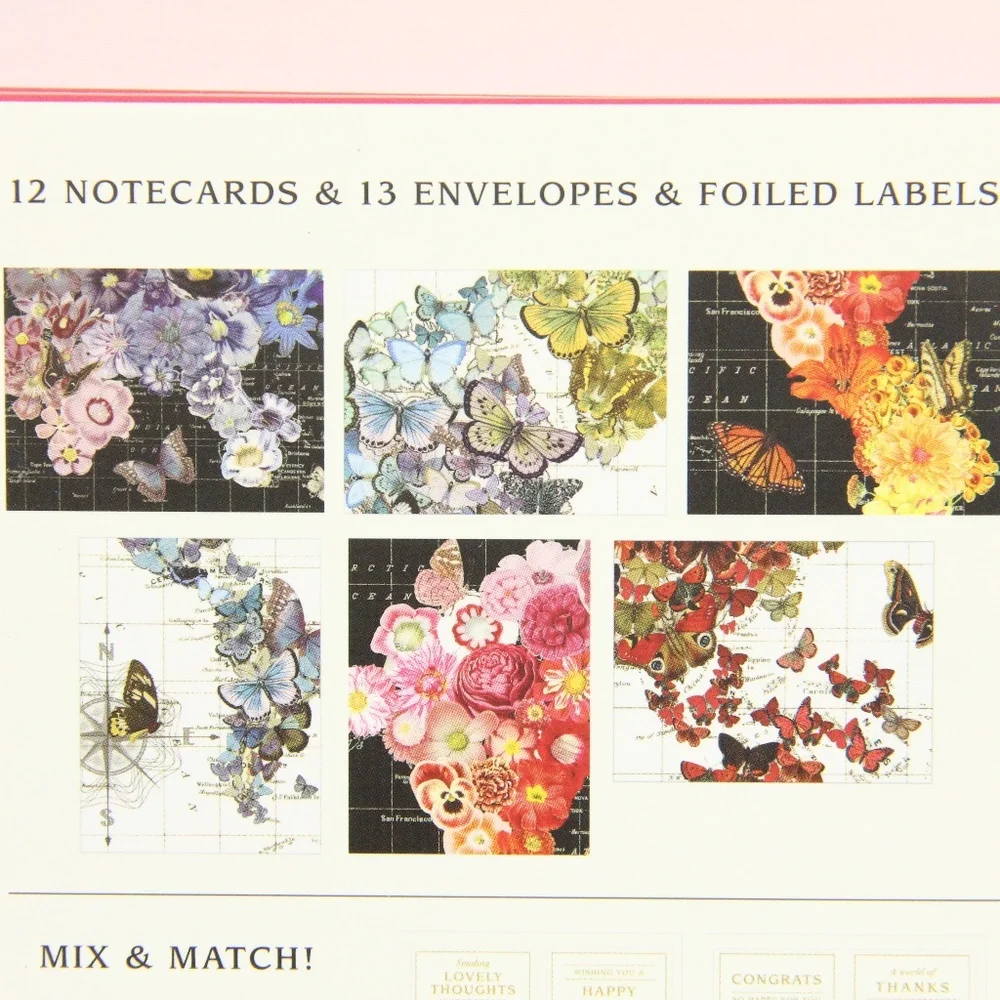 Galison Notecard Set New Women Gift 12 Floral Greeting Cards Colorful